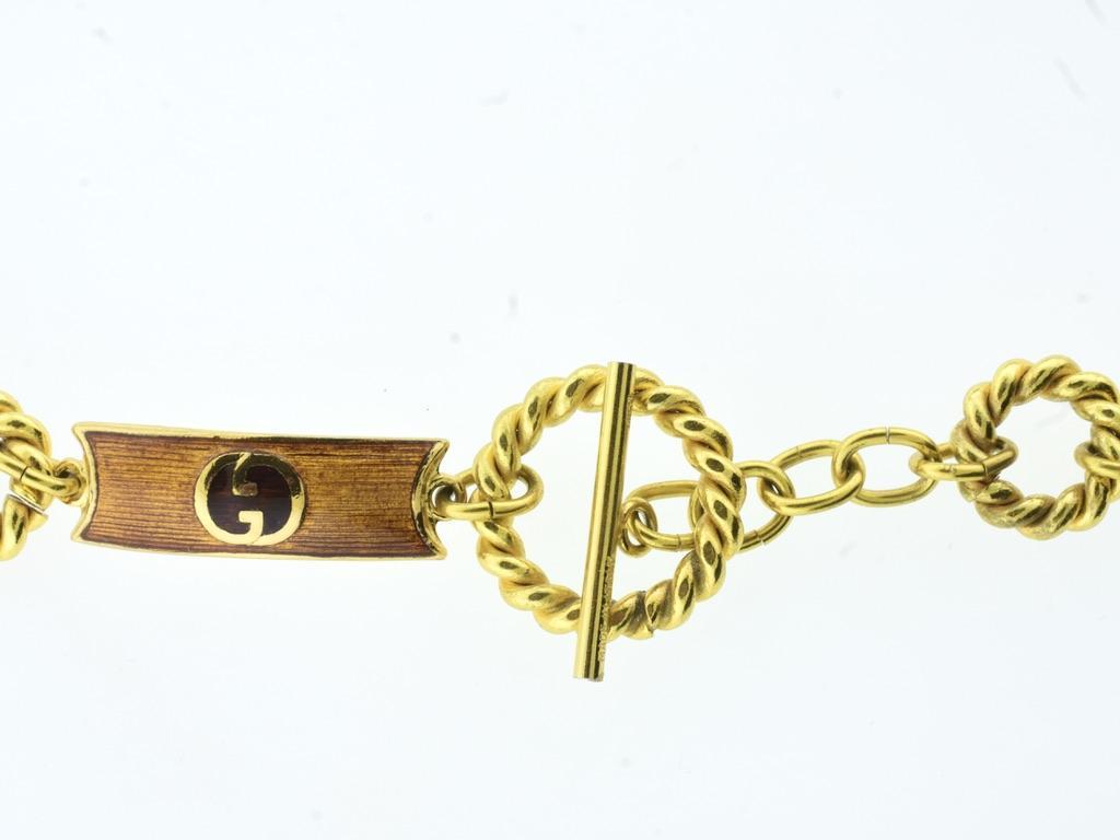 Gucci Extra Long & Adjustable Enameled Vintage Belt/Neck Chain,  1970's 3
