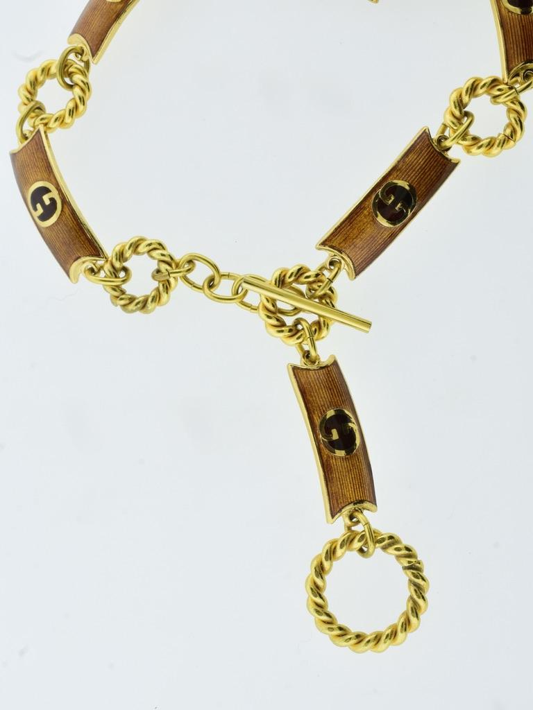 Gucci Extra Long & Adjustable Enameled Vintage Belt/Neck Chain,  1970's 4