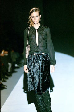 Gucci F/W 1999 Schwarzes Jersey-Schlüsselloch-Oberteil