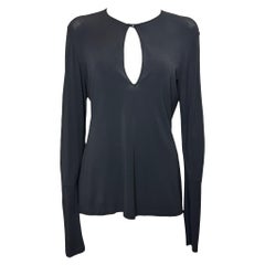 Gucci F/W 1999 Schwarzes Jersey-Schlüsselloch-Oberteil
