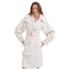 Gucci F/W 2003 runway & campaign wool angora coat with corset belt Tom Ford