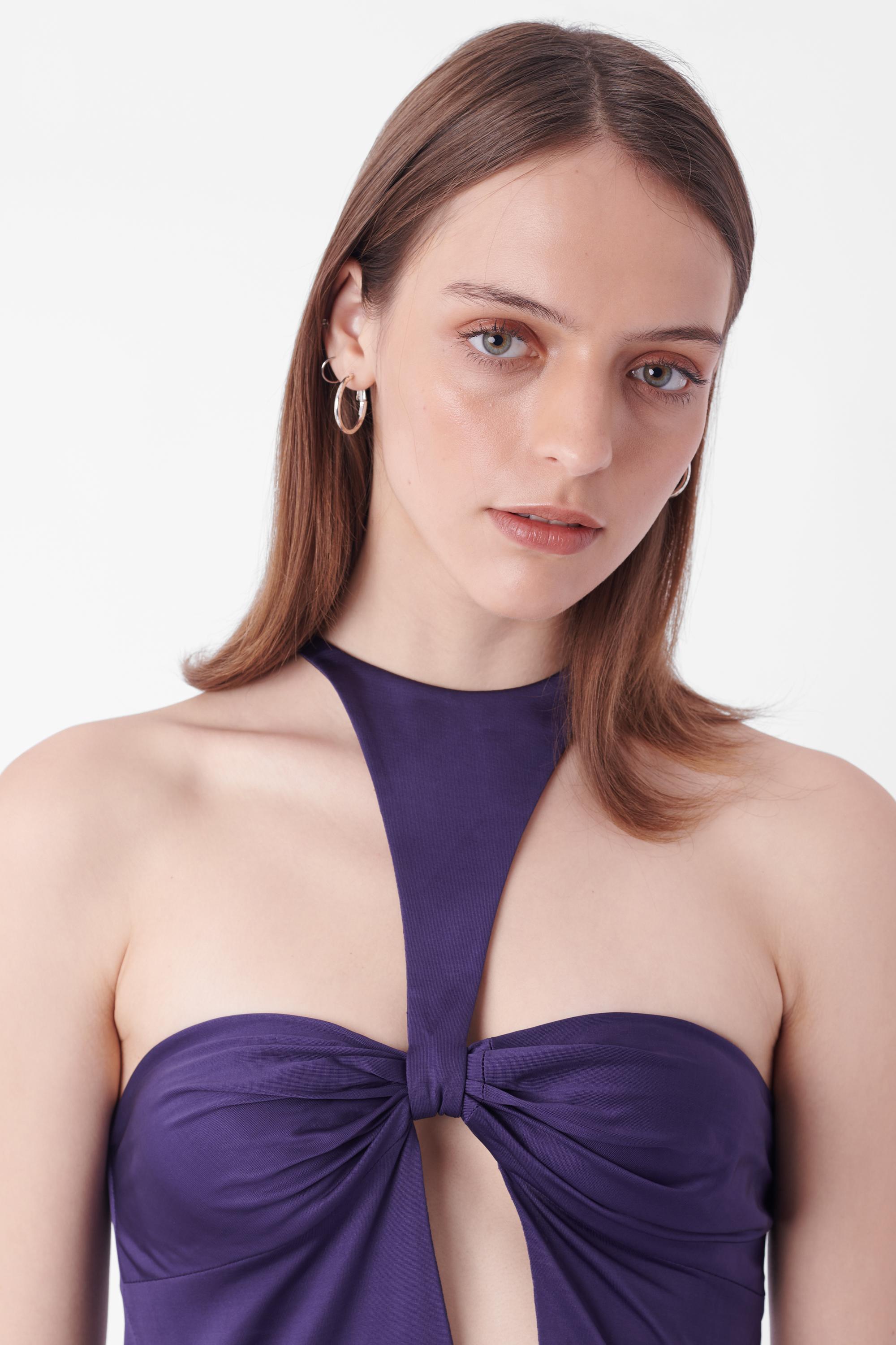 Gucci F/W 2004 Purple Silk Cut-out Top In Excellent Condition In London, GB