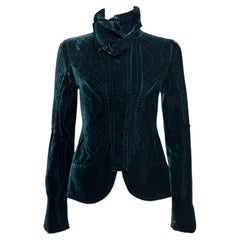 Gucci F/W 2005 Deep Green Velvet Riding Jacket