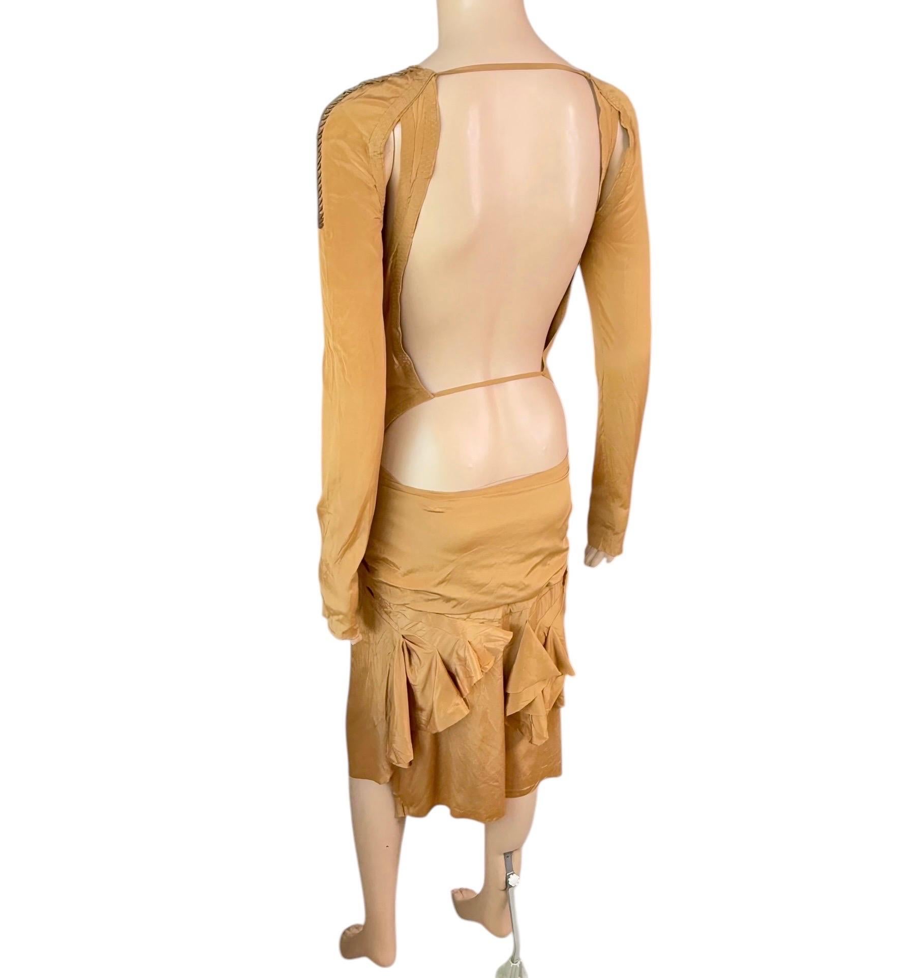 Gucci F/W 2005 Runway Embellished Plunging Keyhole Neckline Cutout Back Dress For Sale 8