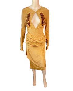 Gucci F/W 2005 Runway Embellished Plunging Keyhole Neckline Cutout Back Dress