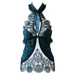 Gucci F/W 2005 Vintage Emerald Lace Top
