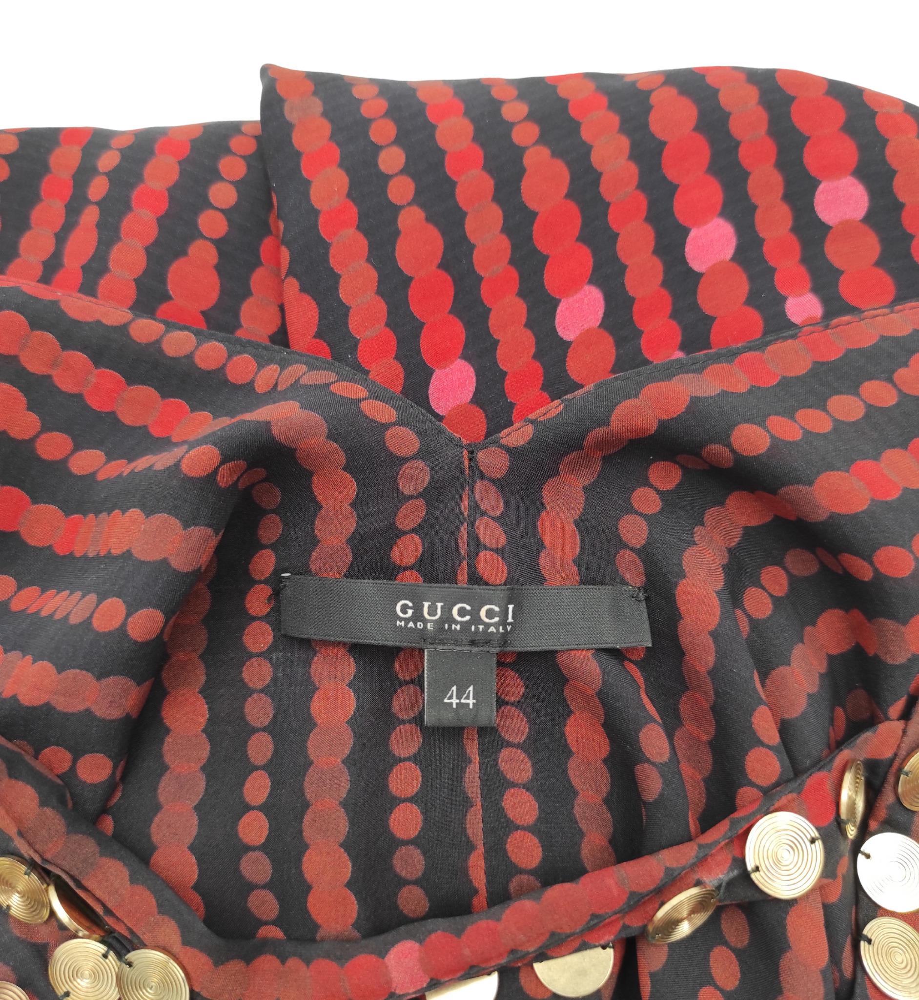 Vestido de seda roja de lunares Gucci F/W 2006 en venta 5
