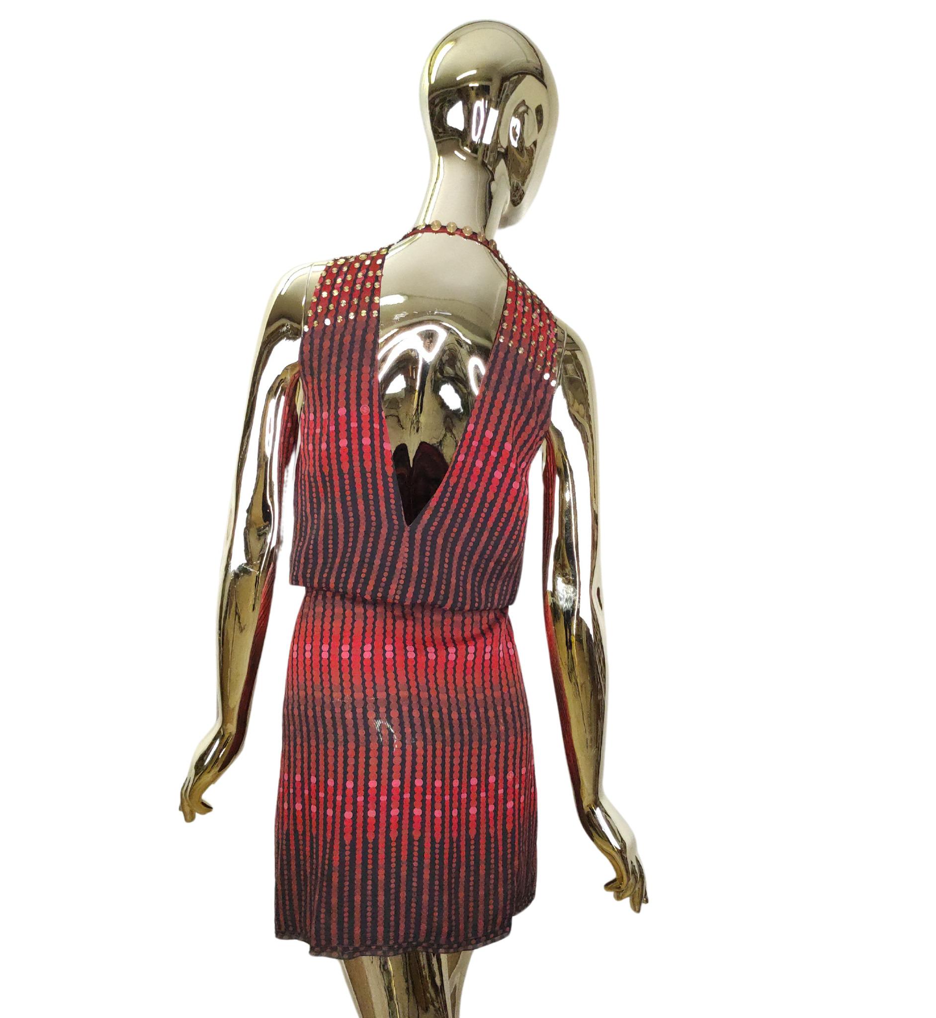 Vestido de seda roja de lunares Gucci F/W 2006 Marrón en venta