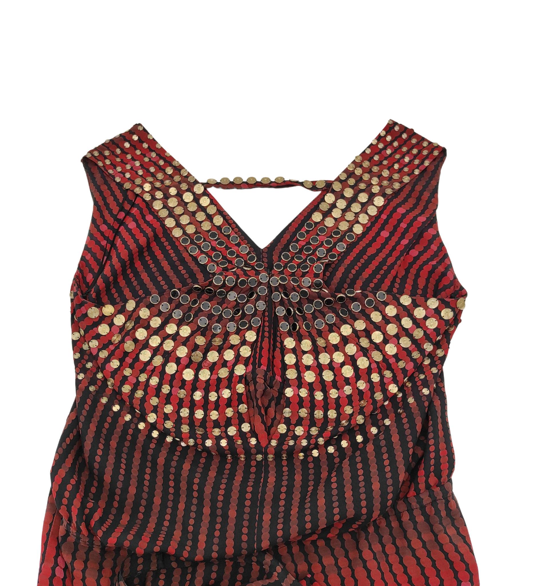 Vestido de seda roja de lunares Gucci F/W 2006 en venta 1