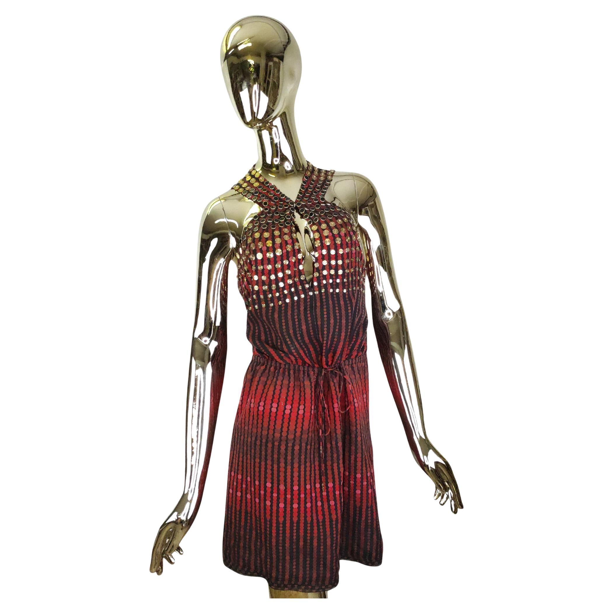 Vestido de seda roja de lunares Gucci F/W 2006 en venta