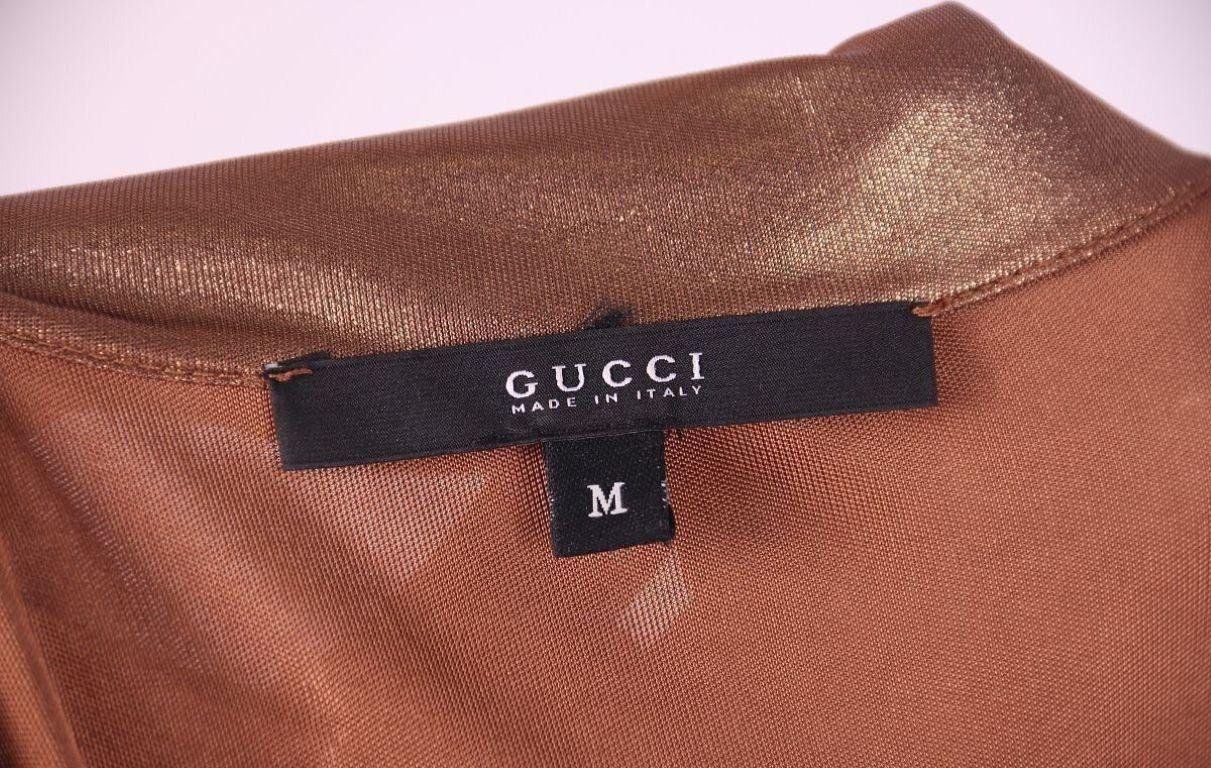 F/W 2006 Gucci Runway Gold Metallic Mini Dress For Sale 4