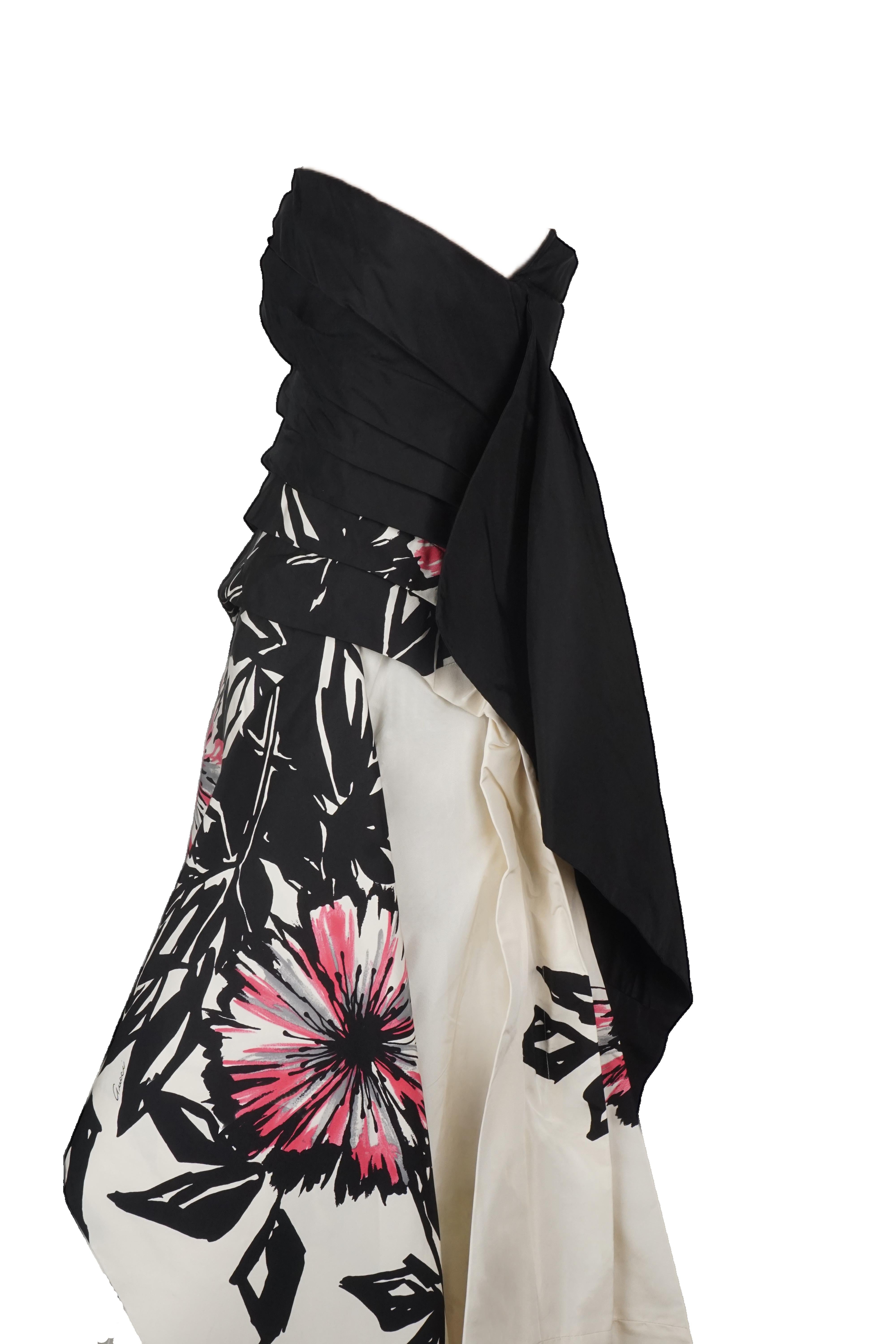 Gucci F/w 2008 Vestito Origami a tubo dipinto di fiori in vendita 5