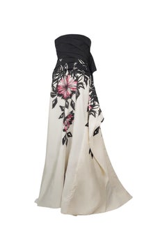 GUCCI F/w 2008 Gucci Floral Painted Tube Origami Dress Gown