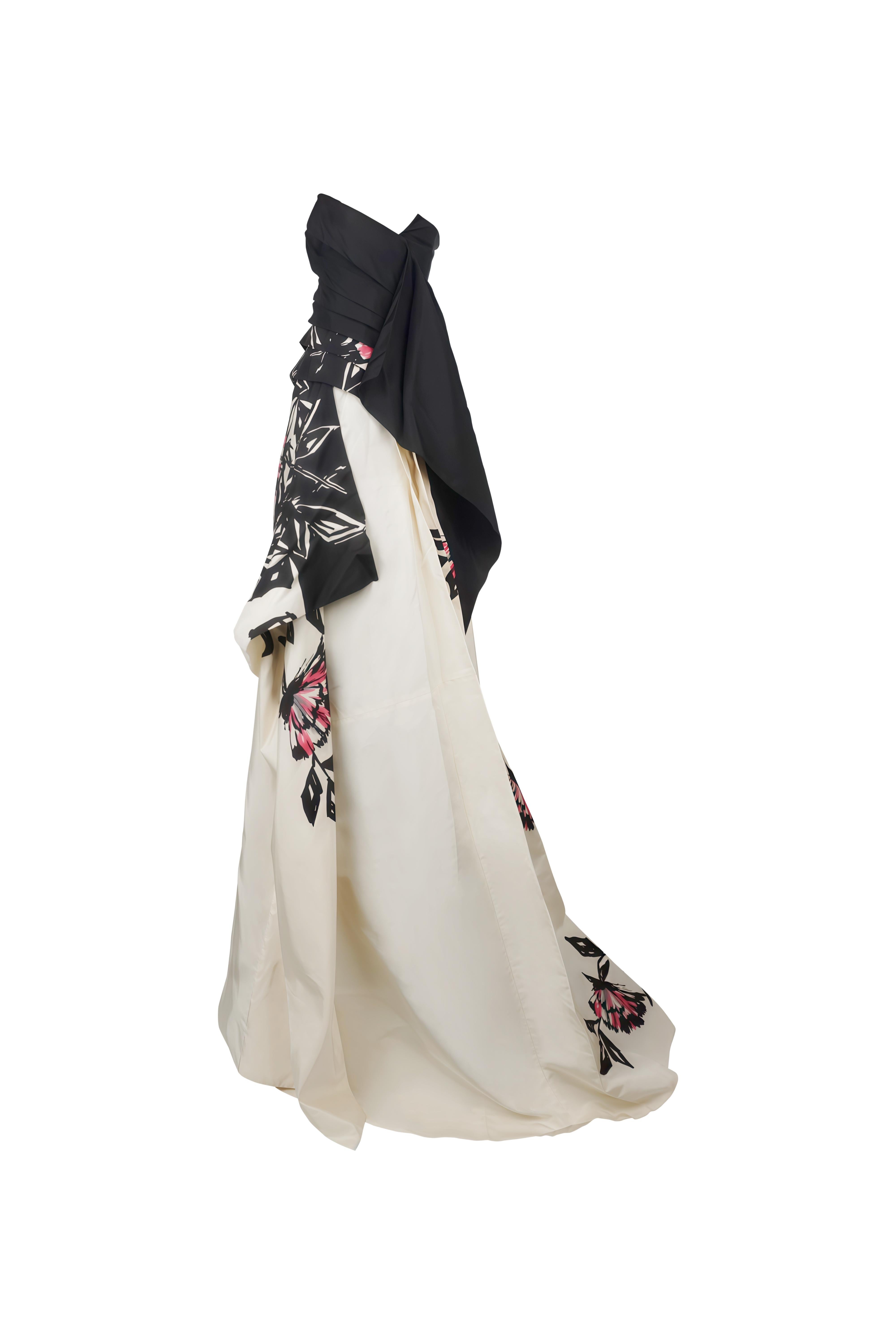 Donna Gucci F/w 2008 Vestito Origami a tubo dipinto di fiori in vendita