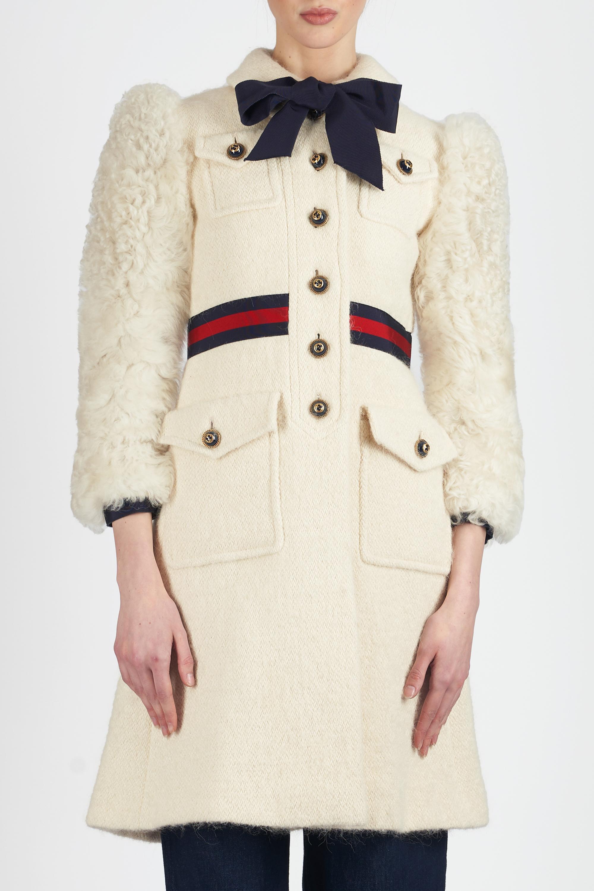 gucci white wool coat