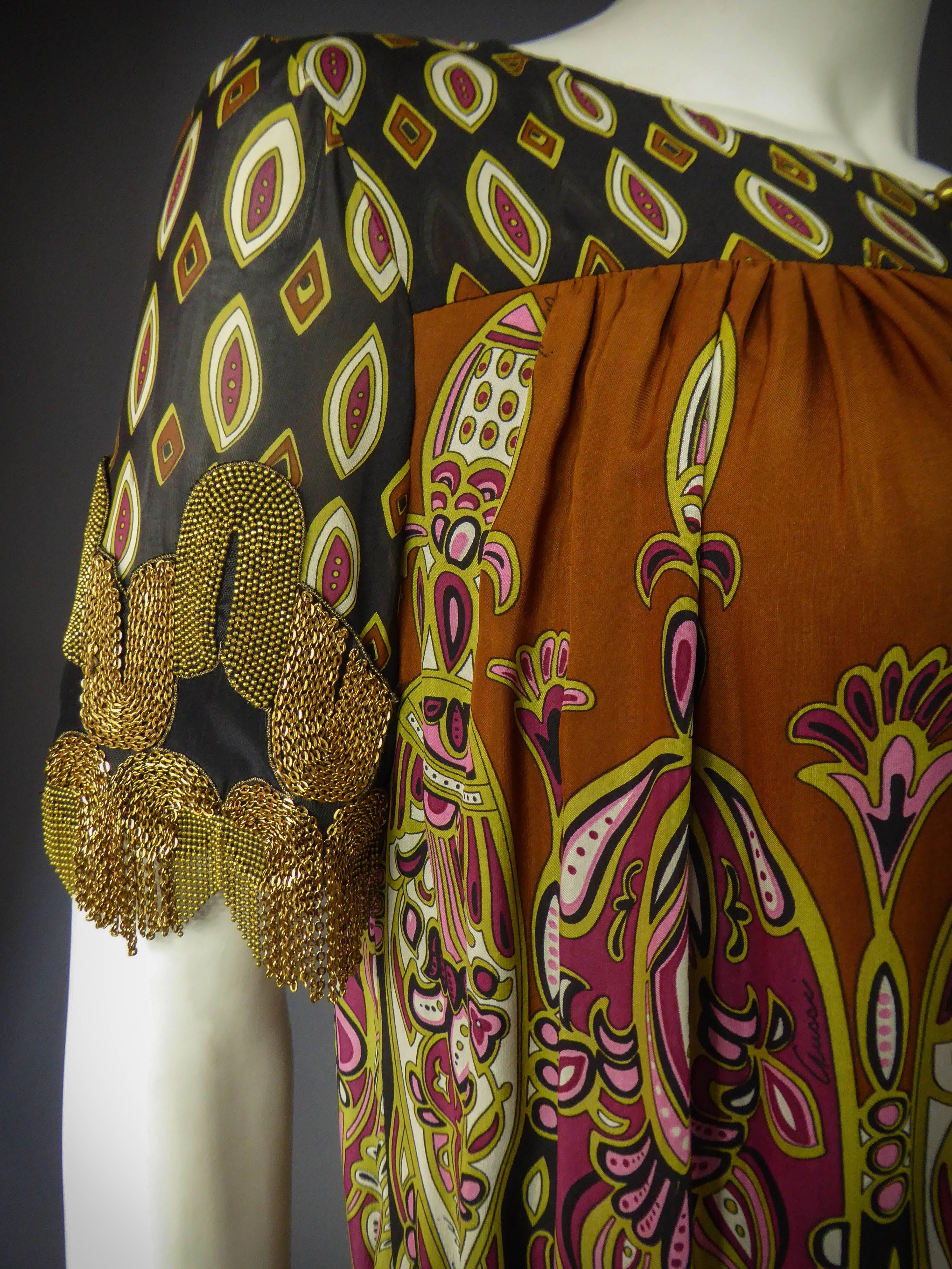 Women's A Printed Silk Gucci Dress Fall / Winter 2008 - 2009 For Sale