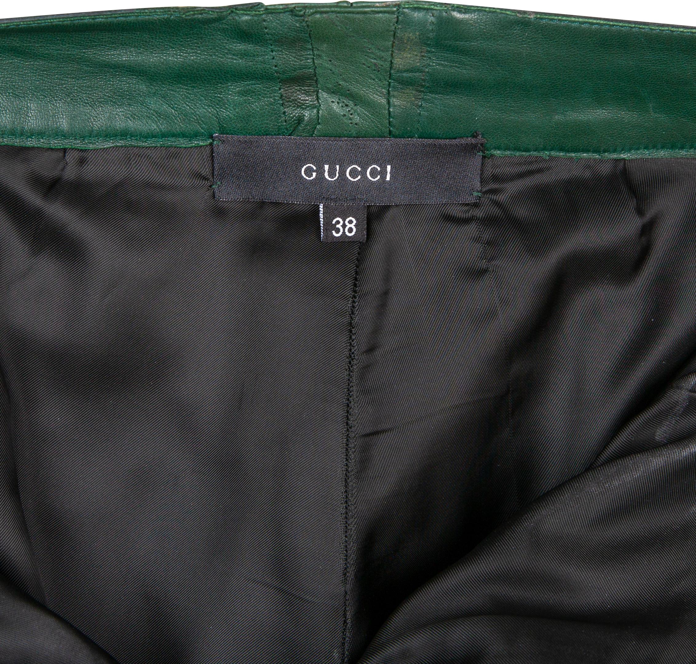 Gucci Herbst 1999 Laufsteghose aus Leder mit Verzierungen im Zustand „Hervorragend“ in San Diego, CA