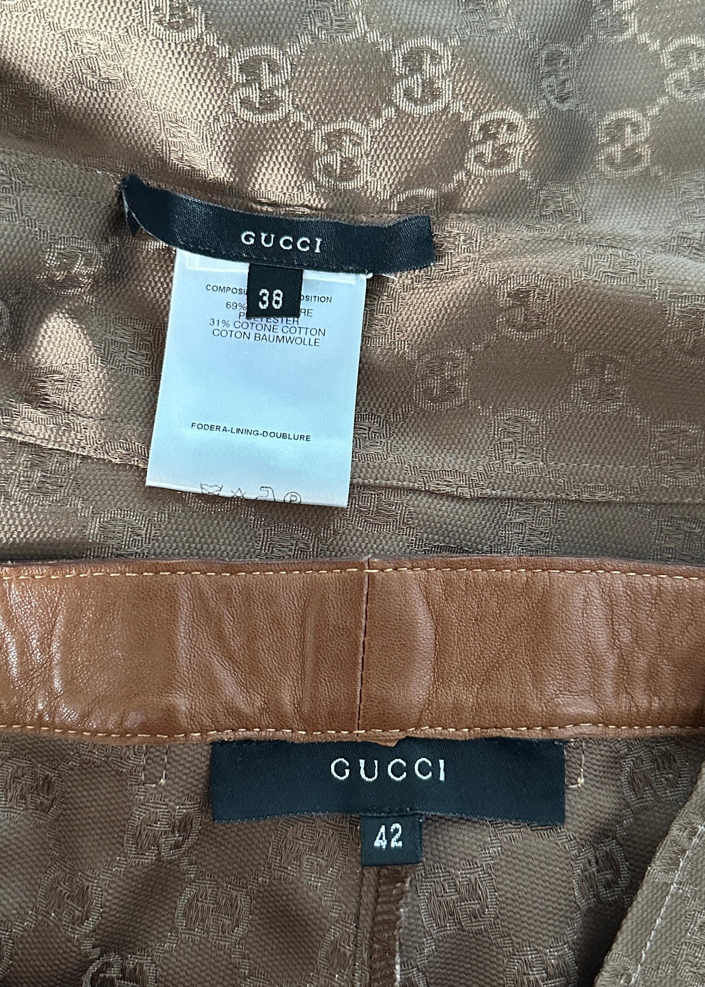 Gucci Fall 2000 Monogram Leather Shirt, Shorts & Boots Set 1