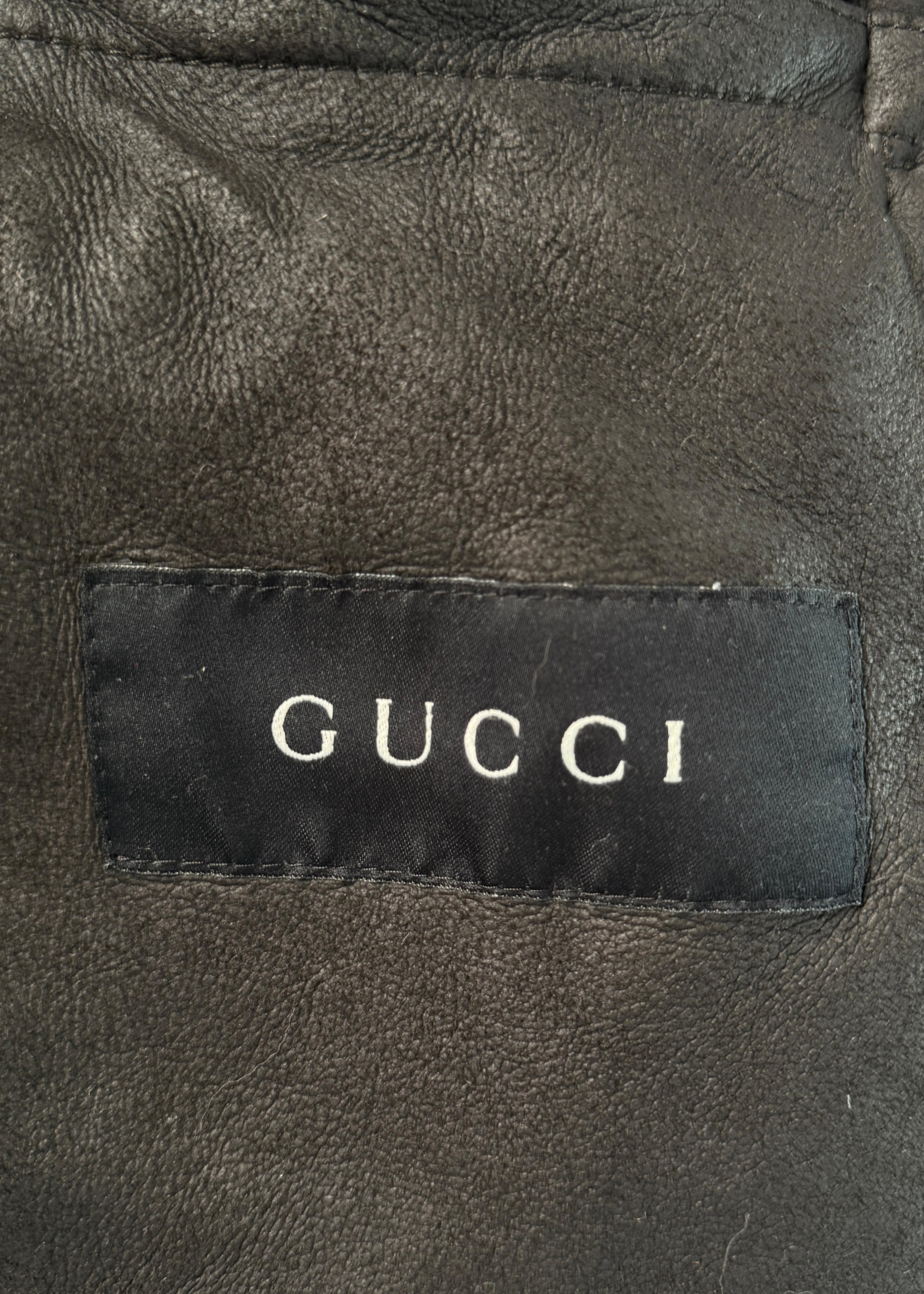 De las mujeres Chaqueta de piel de oveja negra Gucci Otoño 2003 en venta