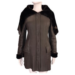 Gucci Fall 2003 Black Shearling Leather Jacket