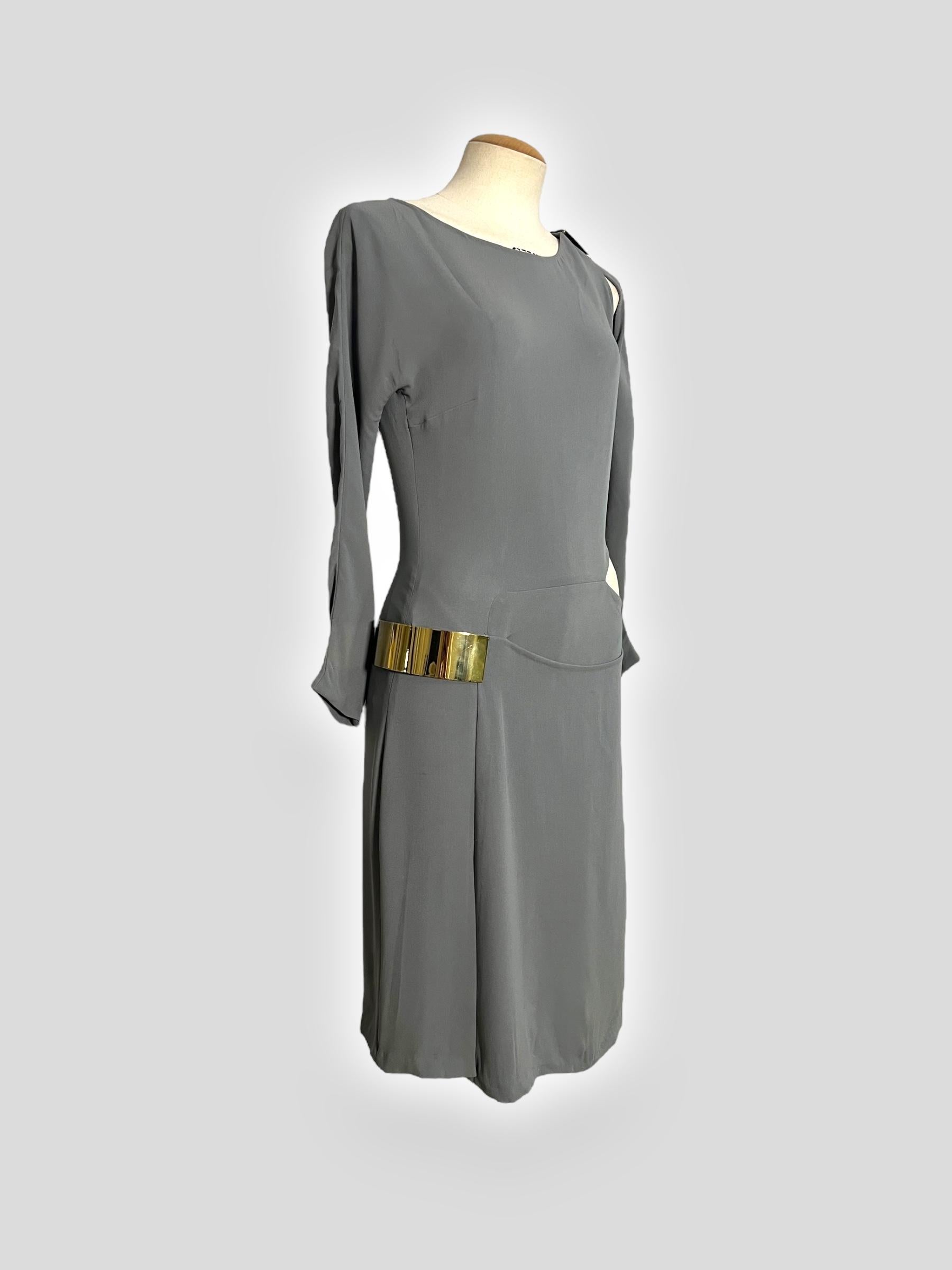 Gucci Fall 2010 Runway Cut-Out Silk Dress For Sale 4