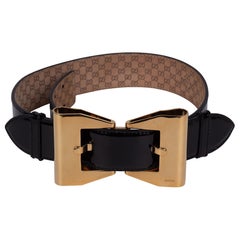 Gucci Fall/Winter 2007 Runway & Campaign Black Patent Gold Buckle Belt