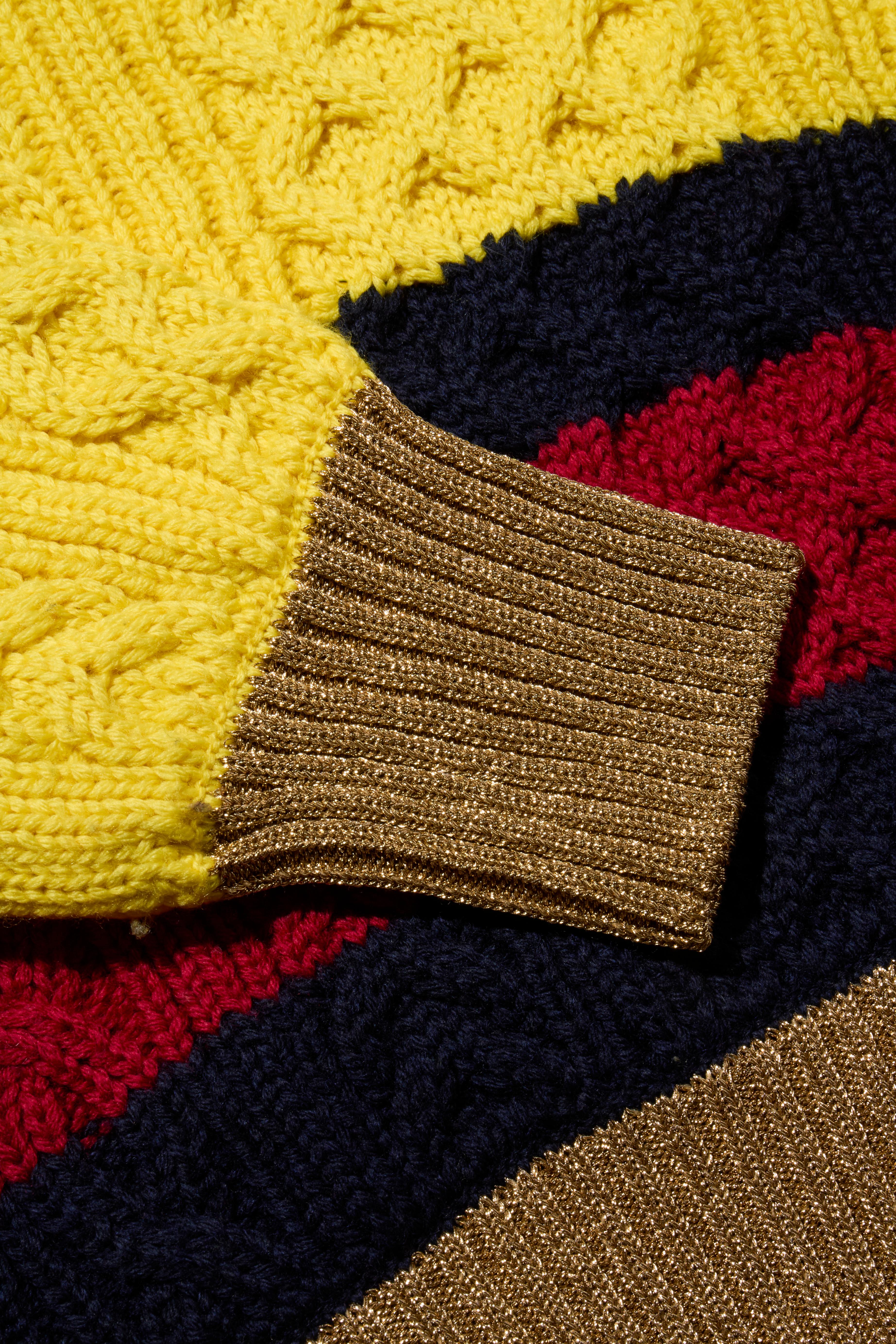 Women's Gucci Fall/Winter 2017 Striped Cable Knit Sweater with GG Pearl Buttons Size S For Sale