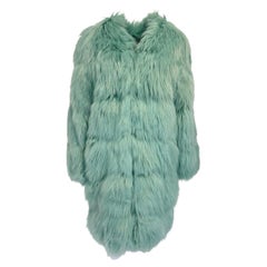 Gucci Faux Fur Coat in Mint Color  IT 40