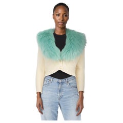 Gucci Faux Fur Knit Wool Cardigan Size XS