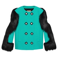 Gucci Faux Fur-trimmed Wool Jacket  IT 42