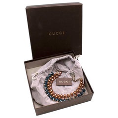 Gucci Faux Pearl & Crystal Tiered Collar Necklace