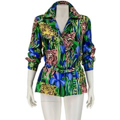 GUCCI felin garden silk shirt