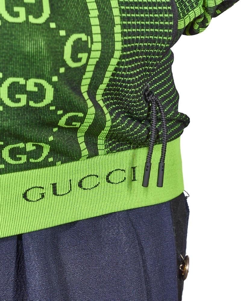 Gucci Felpa GG Tubolare Jersay Verde Fluo In condizioni Nuovo in vendita a Torre Del Greco, IT