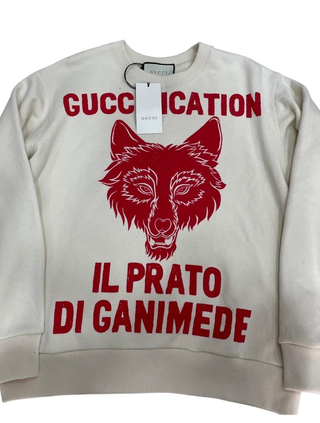 Gucci Felpa Il Prato Di Ganimede Bianca Herren im Angebot