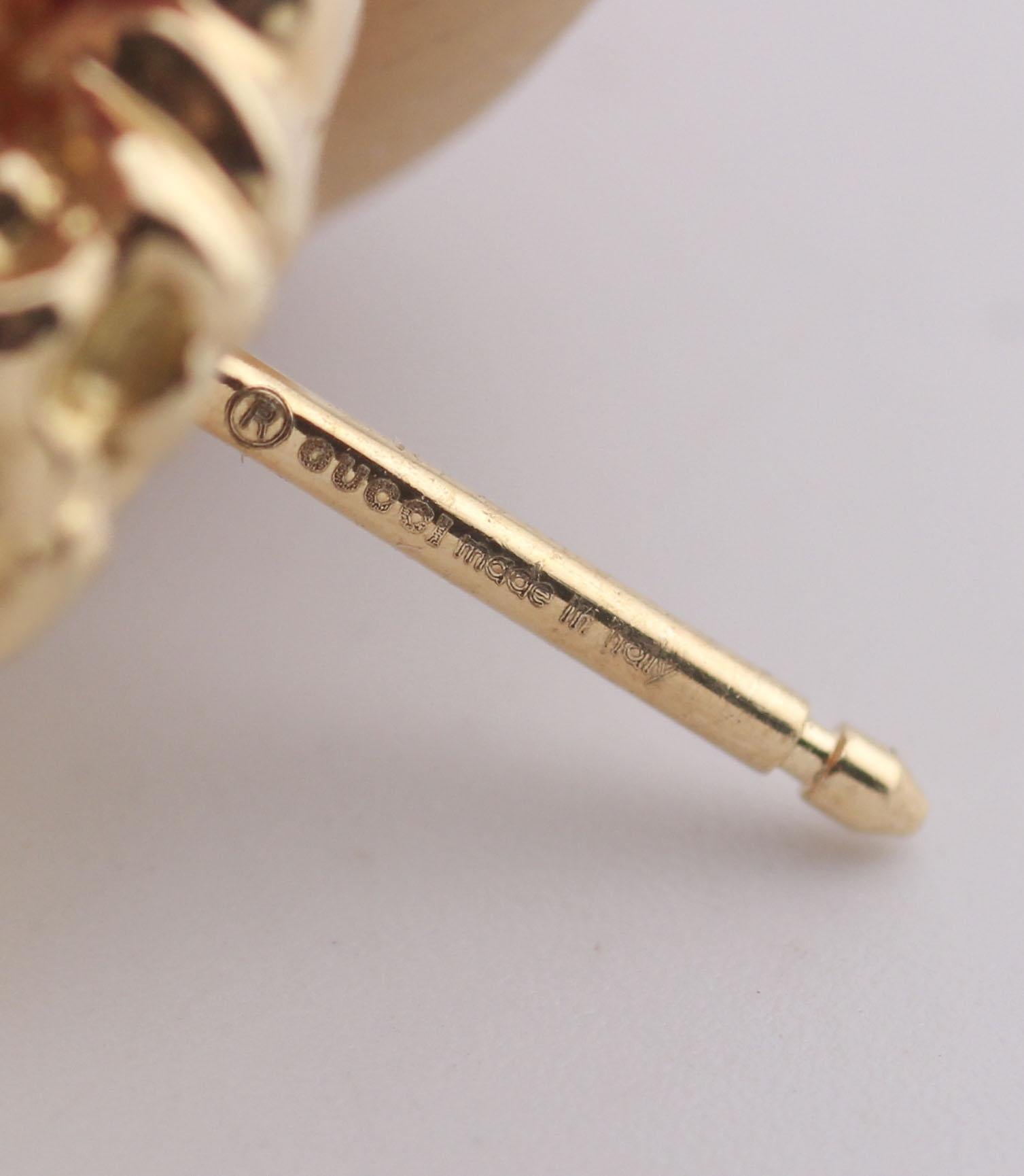 Orecchini a testa di leone in oro 18k con diamante e opale di fuoco di Gucci in vendita 5