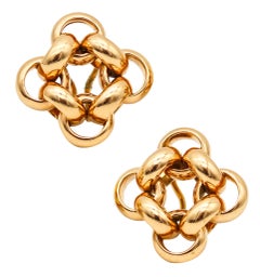 Gucci Firenze Large Horse-Bits Clips On Earrings In Solid 18Kt Yellow Gold