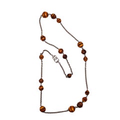 Gucci Firenze Vintage Horse Bit Sautoir In .925 Sterling With Bamboo Wood