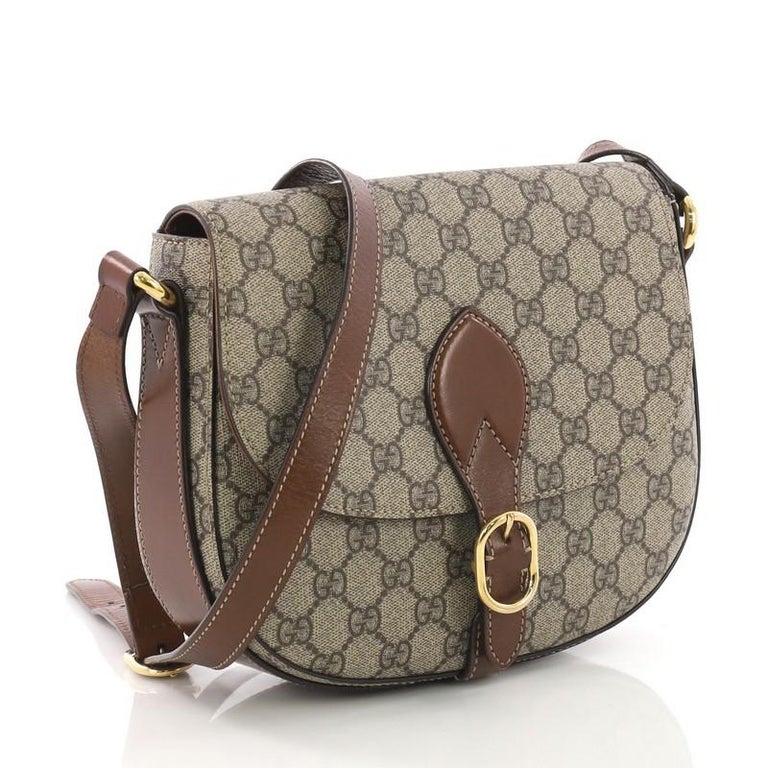 Gucci Flap Saddle Bag GG Coated Canvas Small at 1stDibs gucci saddle bag