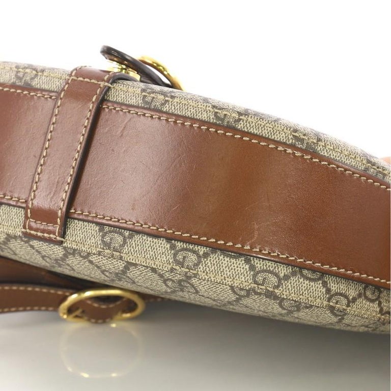 Gucci Flap Saddle Bag GG Coated Canvas Small at 1stDibs gucci saddle bag