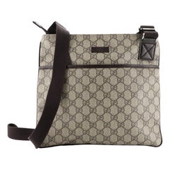 Gucci Flat Messenger Bag GG Coated Canvas Large