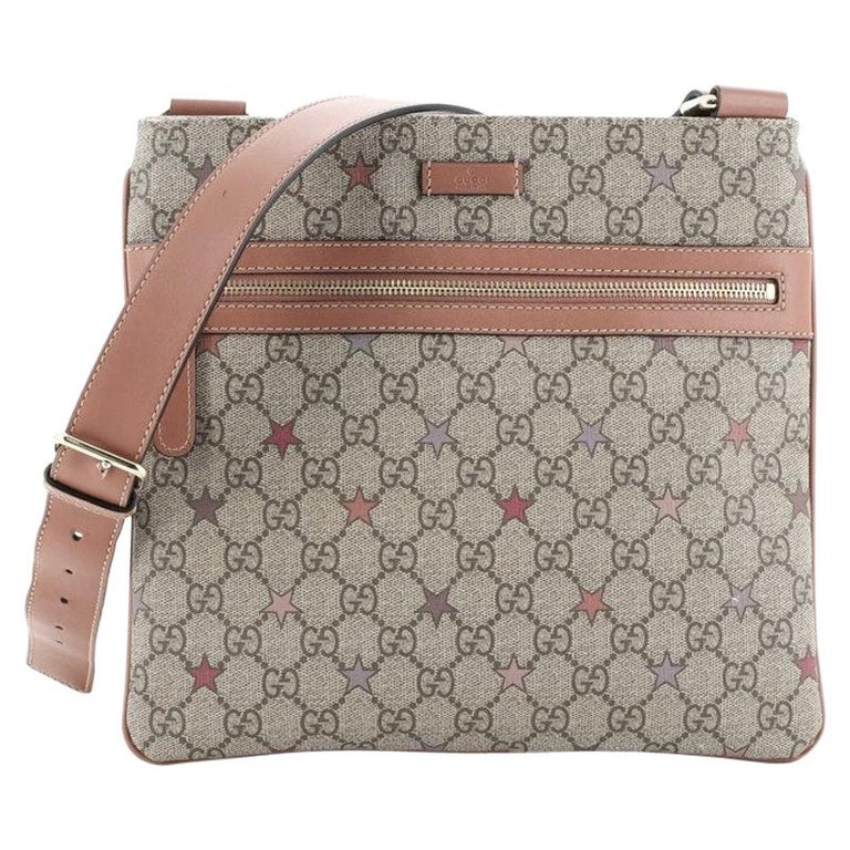 Gucci Flat Messenger Bag GG Coated Canvas Medium at 1stDibs