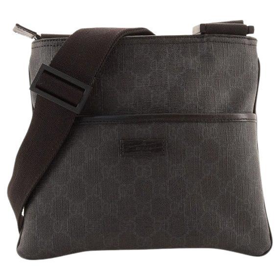 Gucci Flat Messenger Bag GG Coated Canvas Small