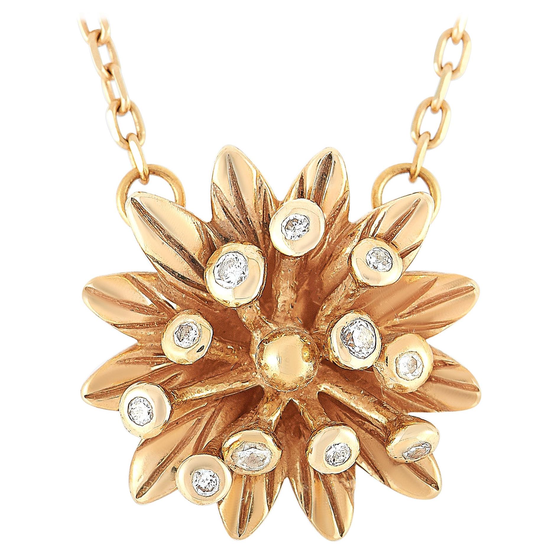 Gucci Flora 18 Karat Rose Gold Diamond Pendant Necklace