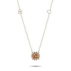 Gucci Flora 18 Karat Rose Gold Diamond Pendant Necklace