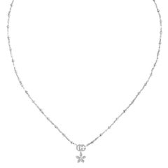 Gucci Flora 18k White Gold Diamond Necklace YBB581842001