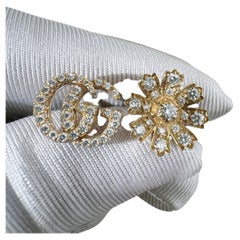 Gucci Flora Kollektion: Ohrstecker aus 18-karätigem Gold mit Diamant-Pavé, AB, Paar