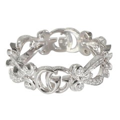 Gucci Flora Fashion Ring in 18k White Gold 0.35 CTW
