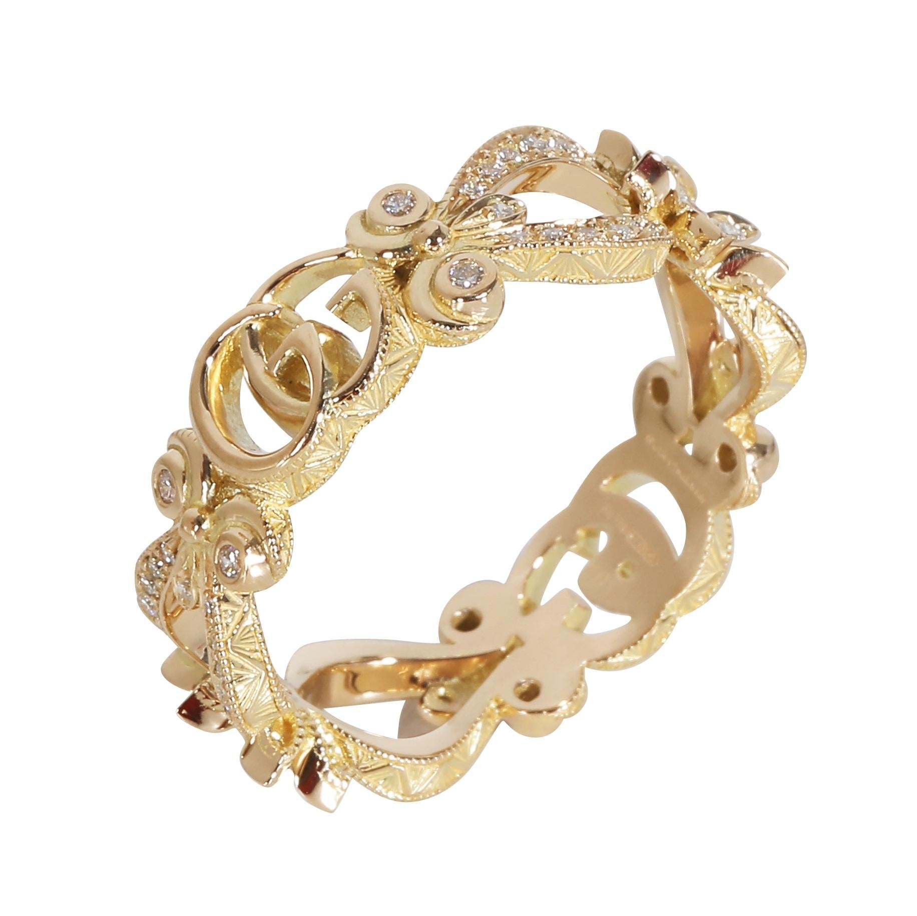 Gucci Flora Fashion Ring in 18k Yellow Gold 0.35 CTW For Sale 1