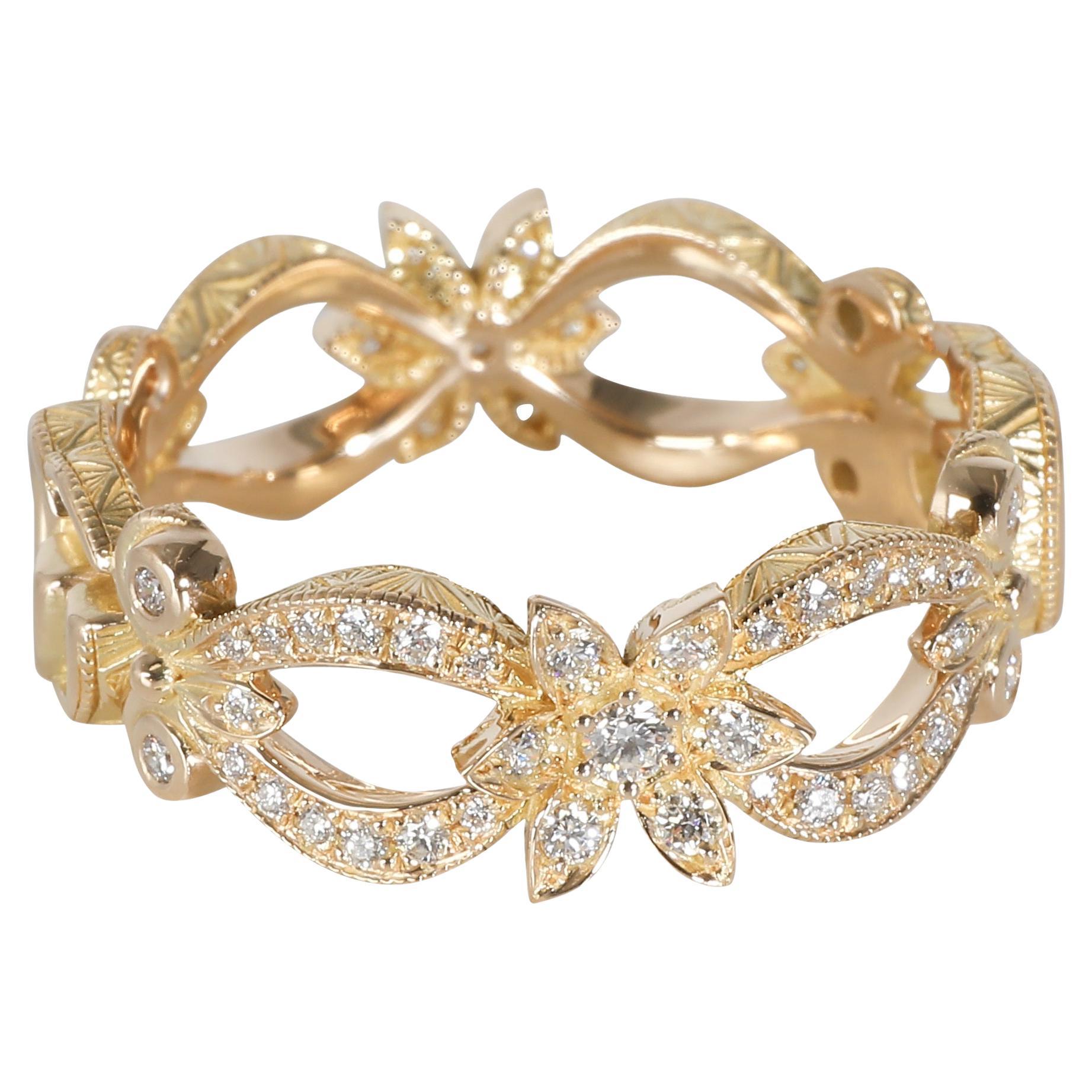 Gucci Flora Fashion Ring in 18k Yellow Gold 0.35 CTW