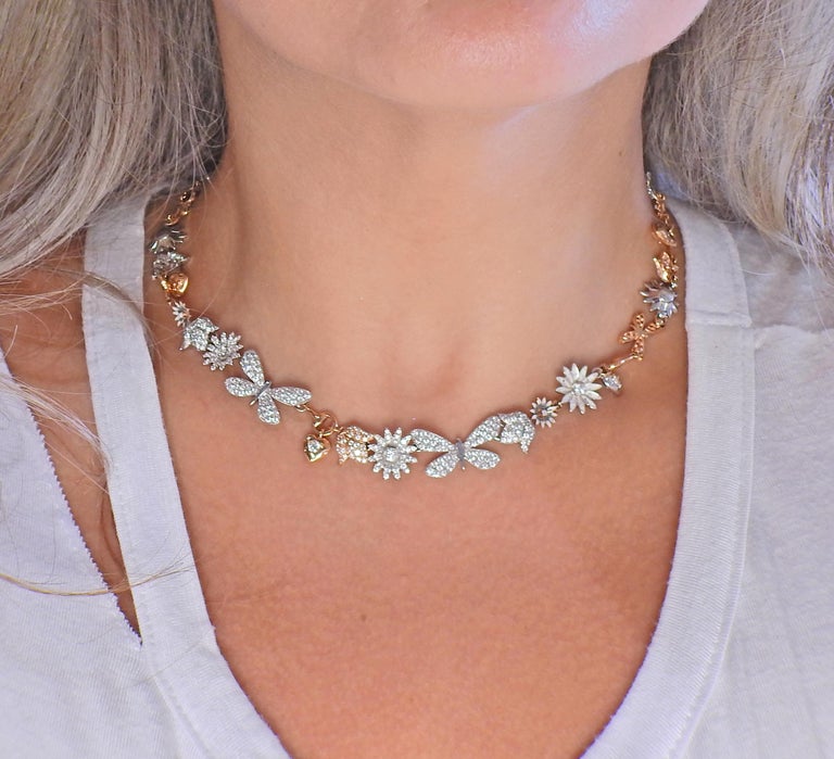 Gucci Flora Gold Diamond Necklace Limited Edition at 1stDibs